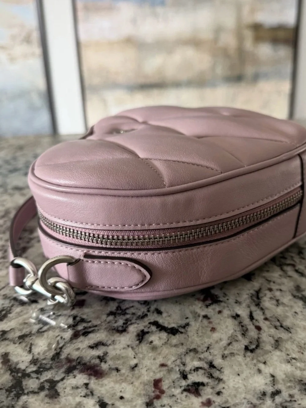 Coach Quilted Heart Crossbody Bag Soft Purple